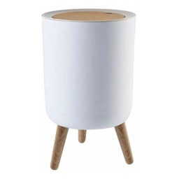 Papelera Nrdica Cesto Basura Patas Madera Tapa Cocina Bao