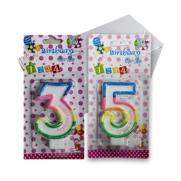 Velas Cumpleaos Fiesta Nmeros Multicolor Bordes