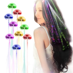 Extensiones Cabello 10 uds Luces Fibra ptica LED Colores