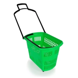 Cesta Carrito Compra Plastico 4 Ruedas Supermercado